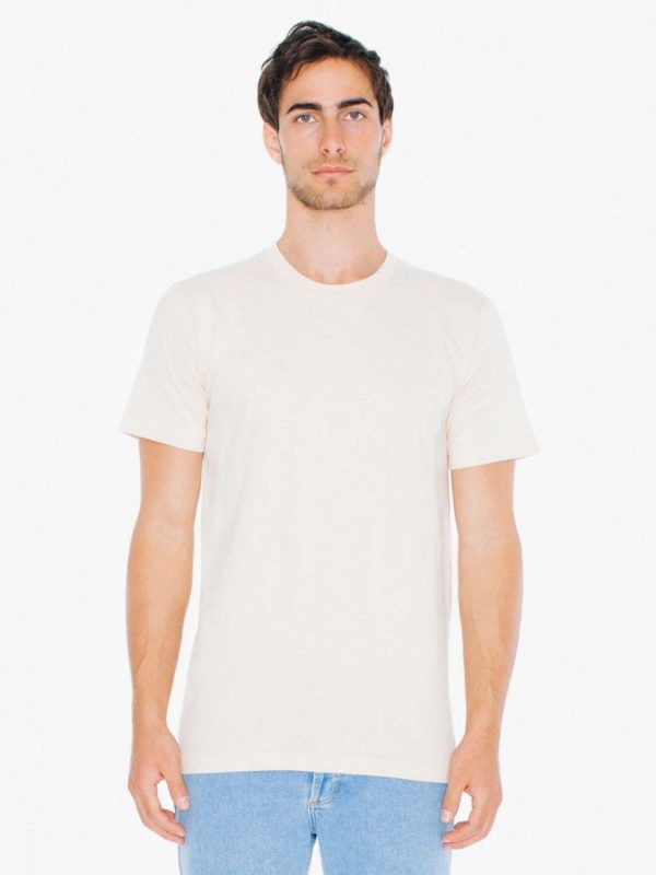 Créme American Apparel UNISEX FINE JERSEY SHORT SLEEVE T-SHIRT Pólók/T-Shirt