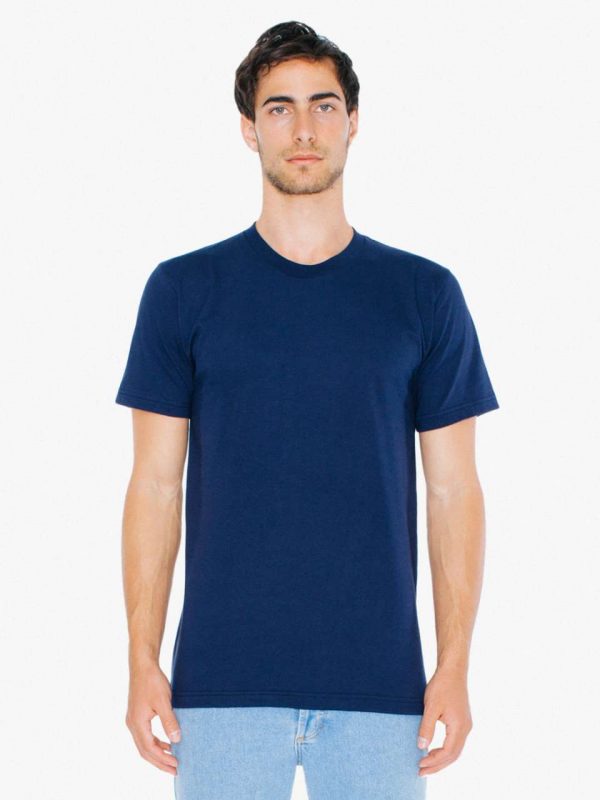 Navy American Apparel UNISEX FINE JERSEY SHORT SLEEVE T-SHIRT Pólók/T-Shirt