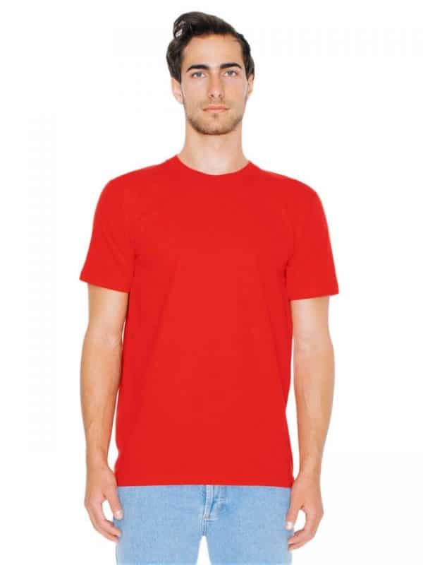 Red American Apparel UNISEX FINE JERSEY SHORT SLEEVE T-SHIRT Pólók/T-Shirt