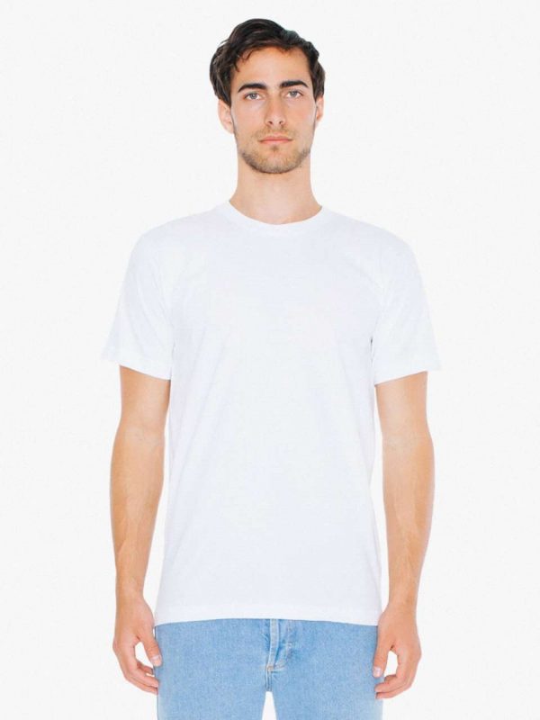White American Apparel UNISEX FINE JERSEY SHORT SLEEVE T-SHIRT Pólók/T-Shirt