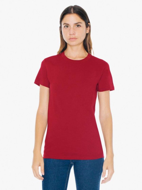 Cranberry American Apparel WOMEN'S FINE JERSEY SHORT SLEEVE T-SHIRT Pólók/T-Shirt