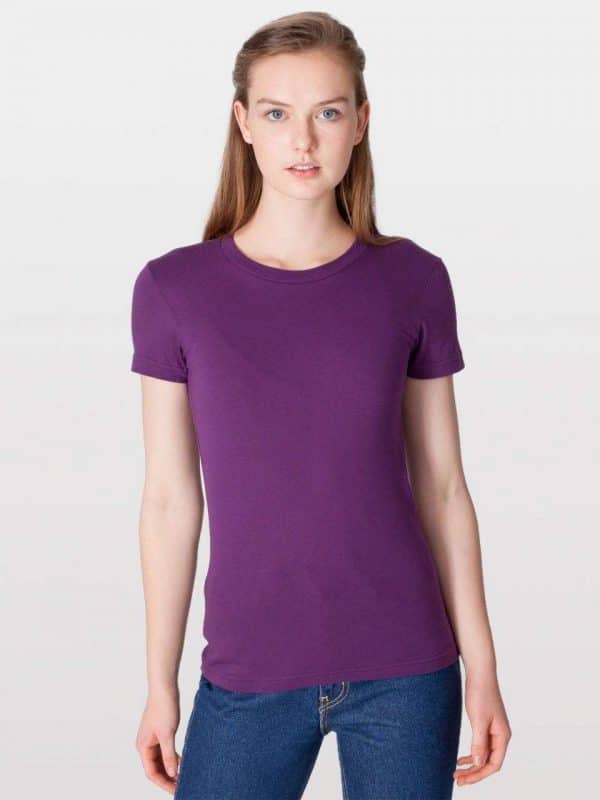 Eggplant American Apparel WOMEN'S FINE JERSEY SHORT SLEEVE T-SHIRT Pólók/T-Shirt
