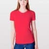 Red American Apparel WOMEN'S FINE JERSEY SHORT SLEEVE T-SHIRT Pólók/T-Shirt