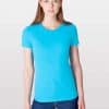 Turquoise American Apparel WOMEN'S FINE JERSEY SHORT SLEEVE T-SHIRT Pólók/T-Shirt