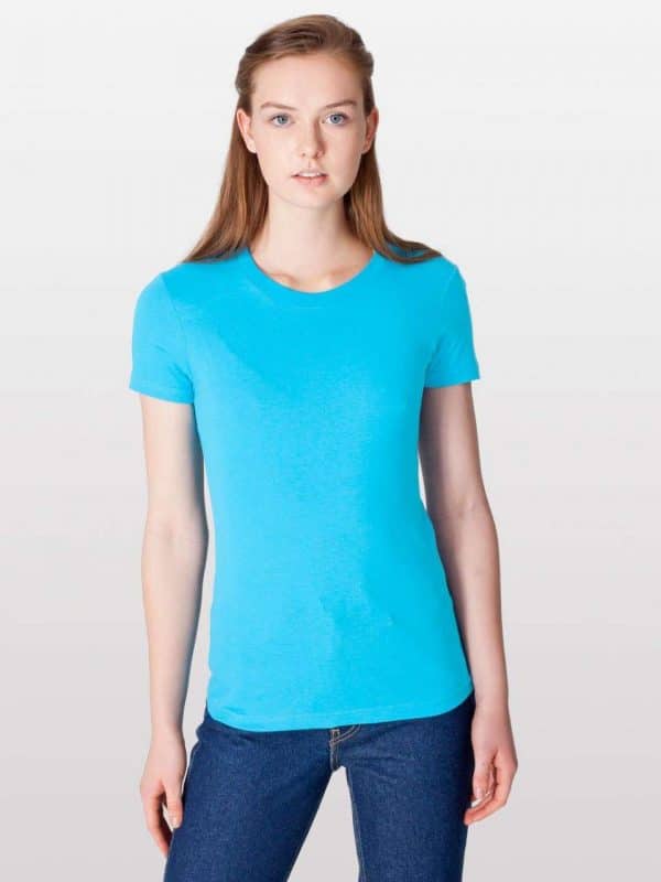 Turquoise American Apparel WOMEN'S FINE JERSEY SHORT SLEEVE T-SHIRT Pólók/T-Shirt