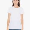 White American Apparel WOMEN'S FINE JERSEY SHORT SLEEVE T-SHIRT Pólók/T-Shirt