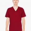 Cranberry American Apparel UNISEX FINE JERSEY V-NECK T-SHIRT Pólók/T-Shirt