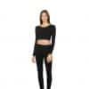 American Apparel WOMEN'S COTTON SPANDEX LONG SLEEVE CROP TOP Pólók/T-Shirt