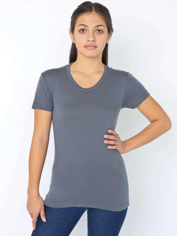 Asphalt American Apparel WOMEN'S POLY-COTTON SHORT SLEEVE T-SHIRT Pólók/T-Shirt
