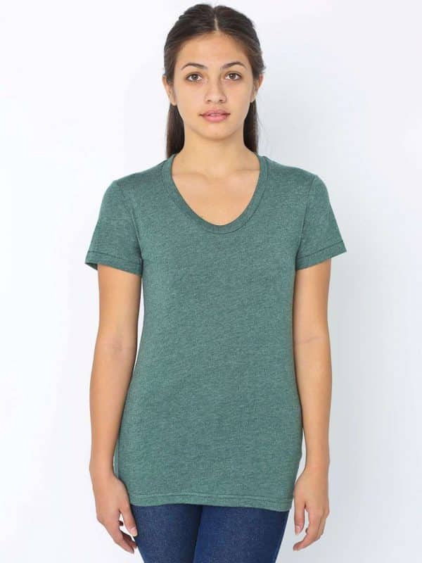 Heather Forest American Apparel WOMEN'S POLY-COTTON SHORT SLEEVE T-SHIRT Pólók/T-Shirt