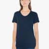 Navy American Apparel WOMEN'S POLY-COTTON SHORT SLEEVE T-SHIRT Pólók/T-Shirt