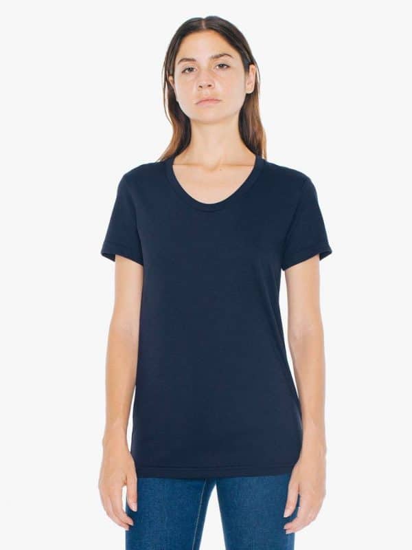 Navy American Apparel WOMEN'S POLY-COTTON SHORT SLEEVE T-SHIRT Pólók/T-Shirt