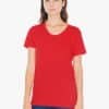 Red American Apparel WOMEN'S POLY-COTTON SHORT SLEEVE T-SHIRT Pólók/T-Shirt