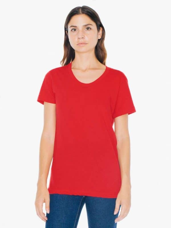 Red American Apparel WOMEN'S POLY-COTTON SHORT SLEEVE T-SHIRT Pólók/T-Shirt