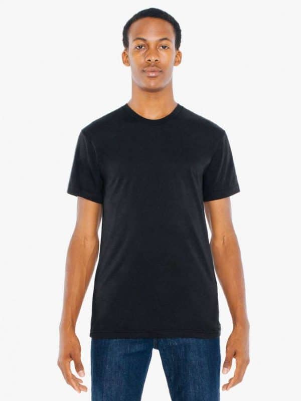 Heather Black American Apparel UNISEX POLY-COTTON SHORT SLEEVE T-SHIRT Pólók/T-Shirt