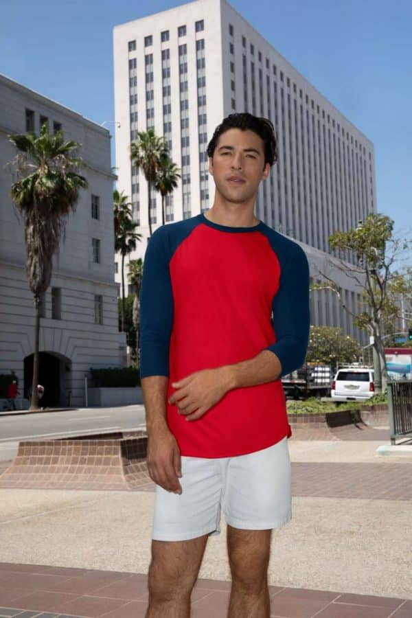 American Apparel UNISEX POLY-COTTON 3/4 SLEEVE RAGLAN T-SHIRT Pólók/T-Shirt