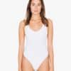 White American Apparel WOMEN'S COTTON SPANDEX TANK THONG BODYSUIT Pólók/T-Shirt