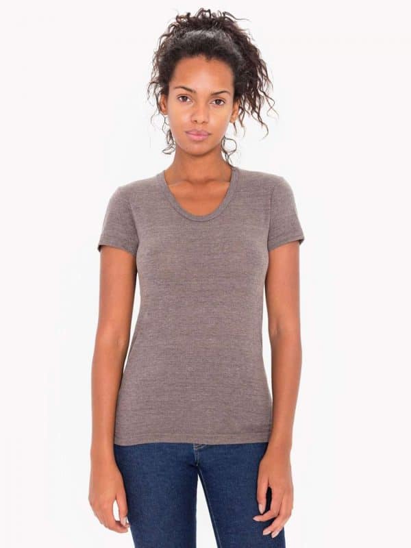 Tri-Coffee American Apparel WOMEN'S TRI-BLEND SHORT SLEEVE TRACK T-SHIRT Pólók/T-Shirt