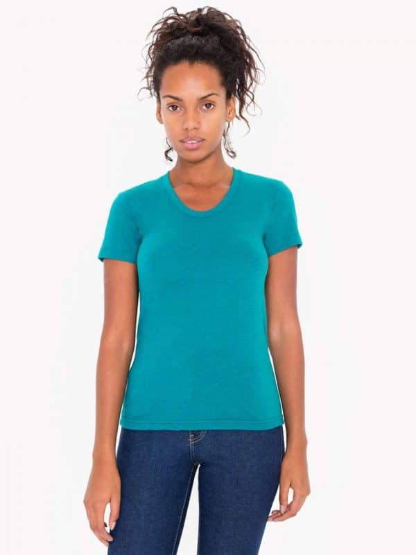 Tri-Evergreen American Apparel WOMEN'S TRI-BLEND SHORT SLEEVE TRACK T-SHIRT Pólók/T-Shirt