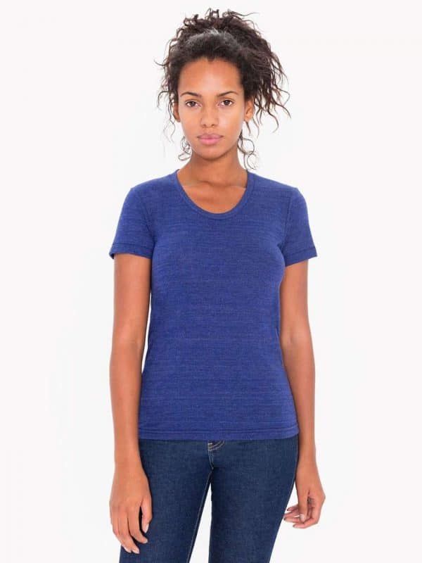 Tri-Indigo American Apparel WOMEN'S TRI-BLEND SHORT SLEEVE TRACK T-SHIRT Pólók/T-Shirt