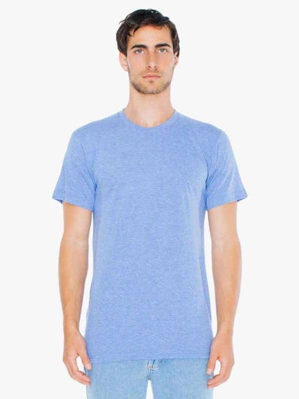 Athletic Blue American Apparel UNISEX TRI-BLEND SHORT SLEEVE TRACK T-SHIRT Pólók/T-Shirt