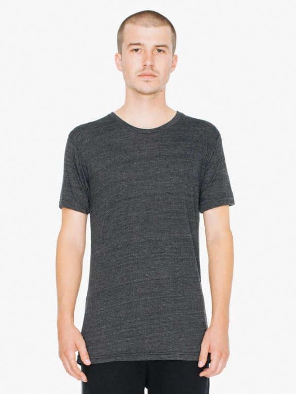 Tri-Black American Apparel UNISEX TRI-BLEND SHORT SLEEVE TRACK T-SHIRT Pólók/T-Shirt