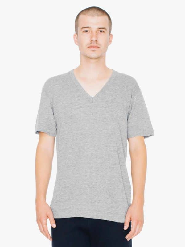Athletic Grey American Apparel UNISEX TRI-BLEND SHORT SLEEVE V-NECK T-SHIRT Pólók/T-Shirt