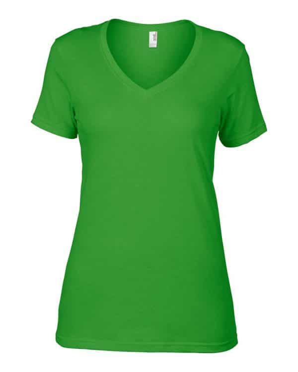Green Apple Anvil WOMEN’S FEATHERWEIGHT V-NECK TEE Pólók/T-Shirt