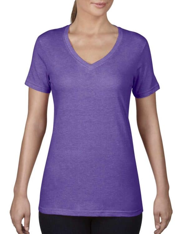 Heather Purple Anvil WOMEN’S FEATHERWEIGHT V-NECK TEE Pólók/T-Shirt