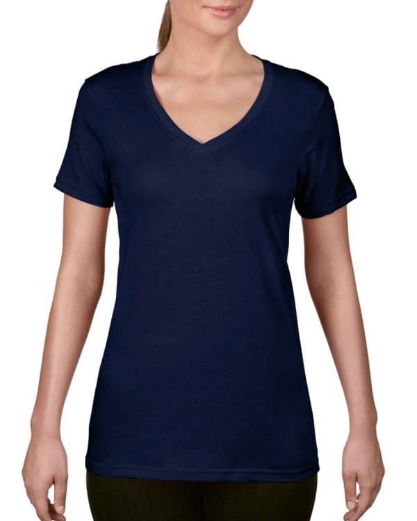 Navy Anvil WOMEN’S FEATHERWEIGHT V-NECK TEE Pólók/T-Shirt