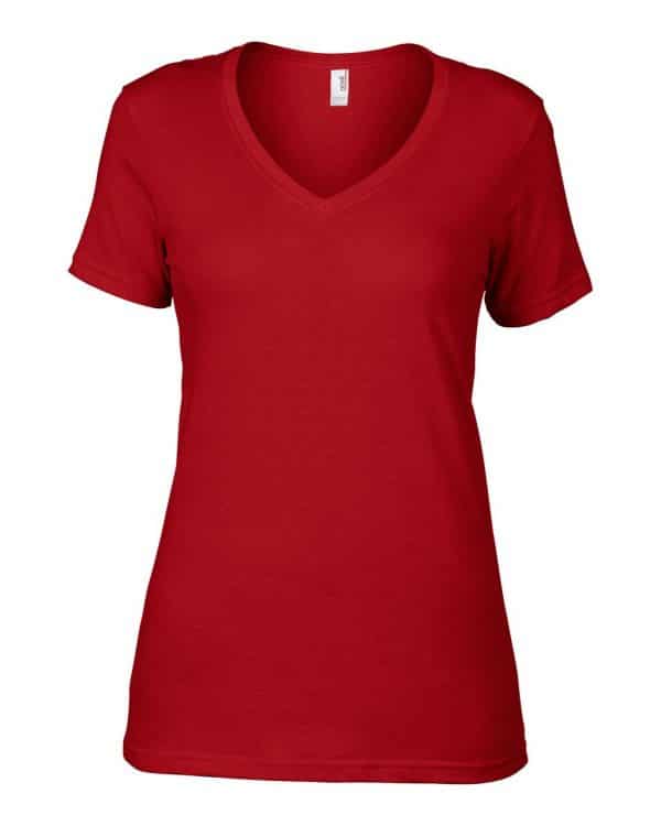 Coral Anvil WOMEN’S FEATHERWEIGHT V-NECK TEE Pólók/T-Shirt