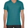 Heather Galapagos Blue Anvil ADULT TRI-BLEND V-NECK TEE Pólók/T-Shirt
