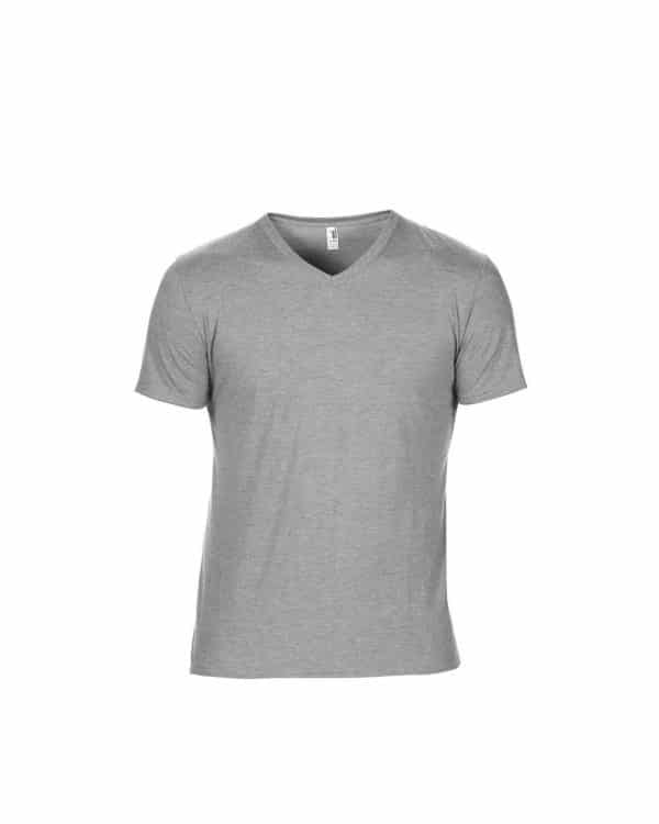 Heather Grey Anvil ADULT TRI-BLEND V-NECK TEE Pólók/T-Shirt