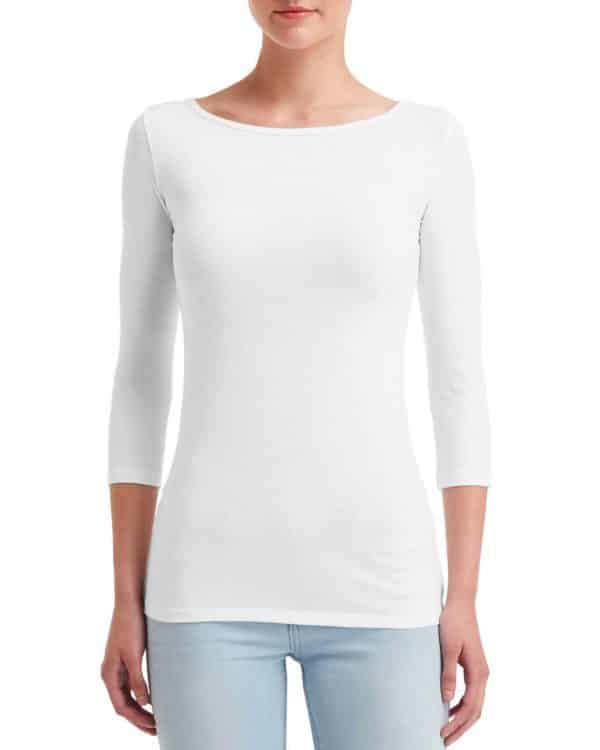 White Anvil WOMEN'S STRETCH 3/4 SLEEVE TEE Pólók/T-Shirt
