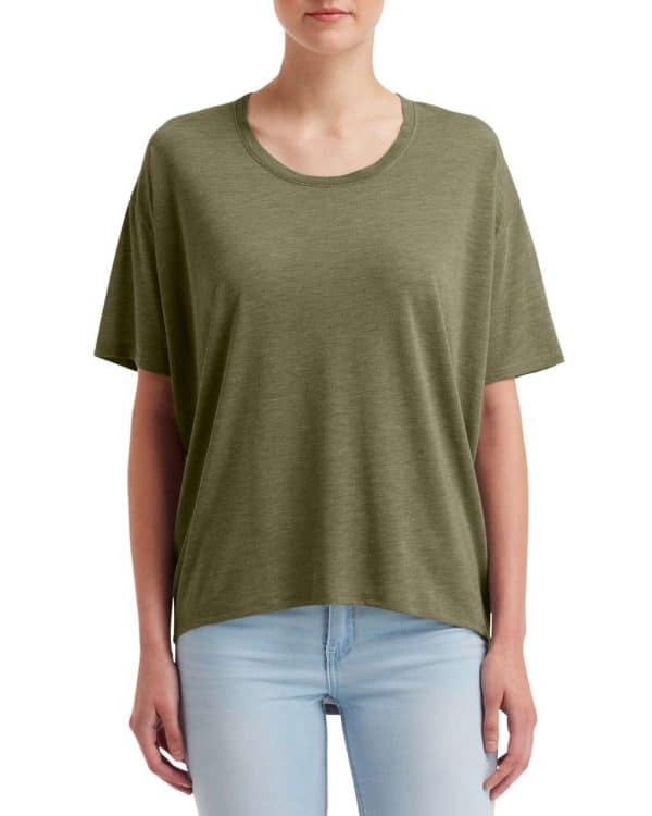 Heather City Green Anvil WOMEN'S FREEDOM TEE Pólók/T-Shirt