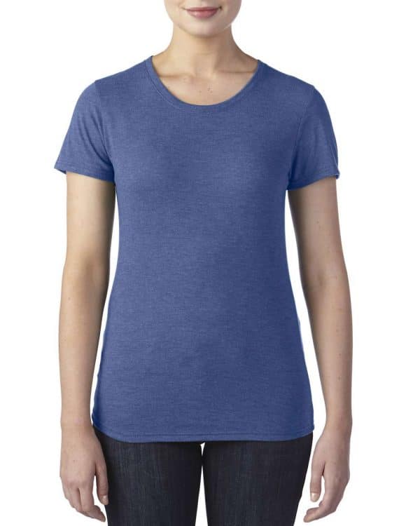Heather Blue Anvil WOMEN'S TRI-BLEND TEE Pólók/T-Shirt