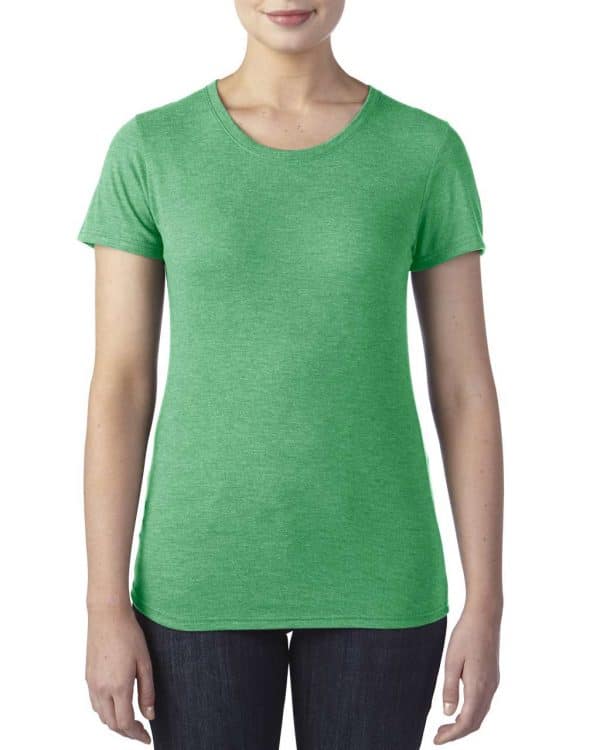Heather Green Anvil WOMEN'S TRI-BLEND TEE Pólók/T-Shirt