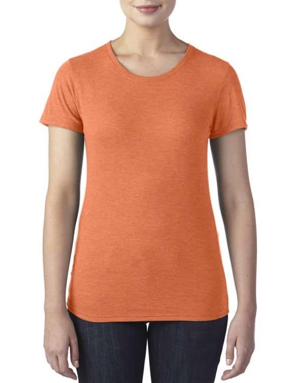 Heather Orange Anvil WOMEN'S TRI-BLEND TEE Pólók/T-Shirt