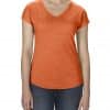Heather Orange Anvil WOMEN'S TRI-BLEND V-NECK TEE Pólók/T-Shirt