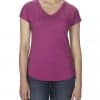 Heather Raspberry Anvil WOMEN'S TRI-BLEND V-NECK TEE Pólók/T-Shirt