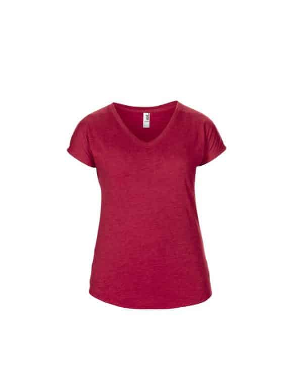 Heather Red Anvil WOMEN'S TRI-BLEND V-NECK TEE Pólók/T-Shirt
