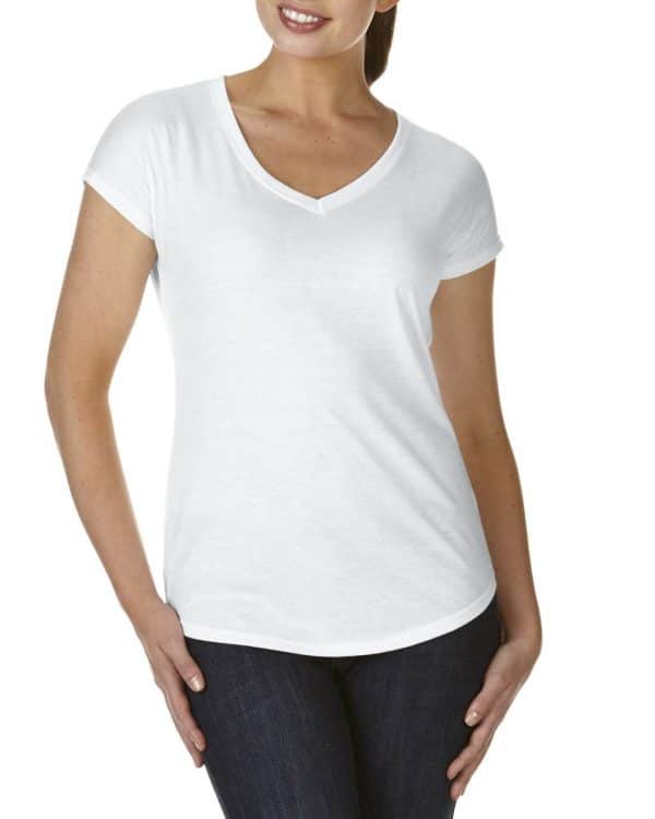 White Anvil WOMEN'S TRI-BLEND V-NECK TEE Pólók/T-Shirt
