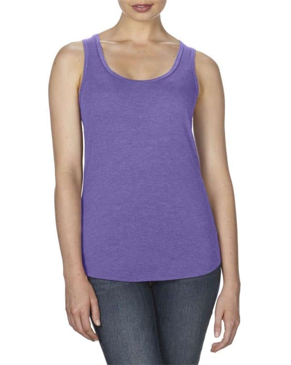 Heather Purple Anvil WOMEN’S TRI-BLEND RACERBACK TANK Pólók/T-Shirt