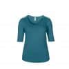 Heather Galapagos Blue Anvil WOMEN’S TRI-BLEND DEEP SCOOP 1/2 SLEEVE TEE Pólók/T-Shirt