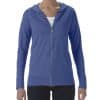 Heather Blue Anvil WOMEN'S TRI-BLEND FULL-ZIP HOODED JACKET Pólók/T-Shirt