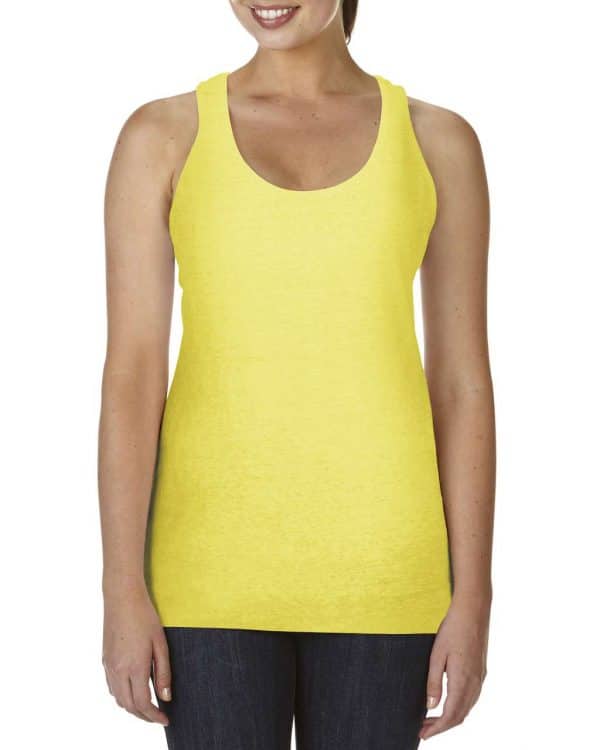 Neon Yellow Comfort Colors LADIES' LIGHTWEIGHT RACERBACK TANK TOP Pólók/T-Shirt
