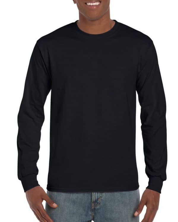 Black Gildan ULTRA COTTON™ ADULT LONG SLEEVE T-SHIRT Pólók/T-Shirt