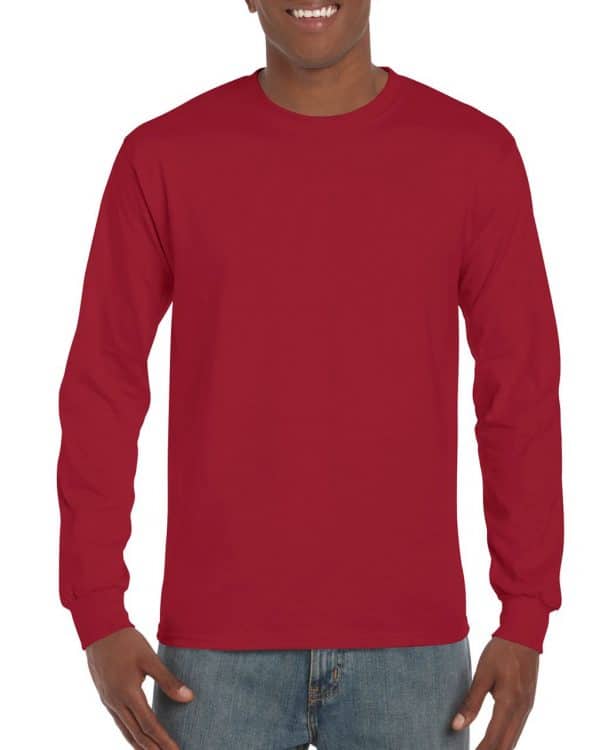 Cardinal Red Gildan ULTRA COTTON™ ADULT LONG SLEEVE T-SHIRT Pólók/T-Shirt