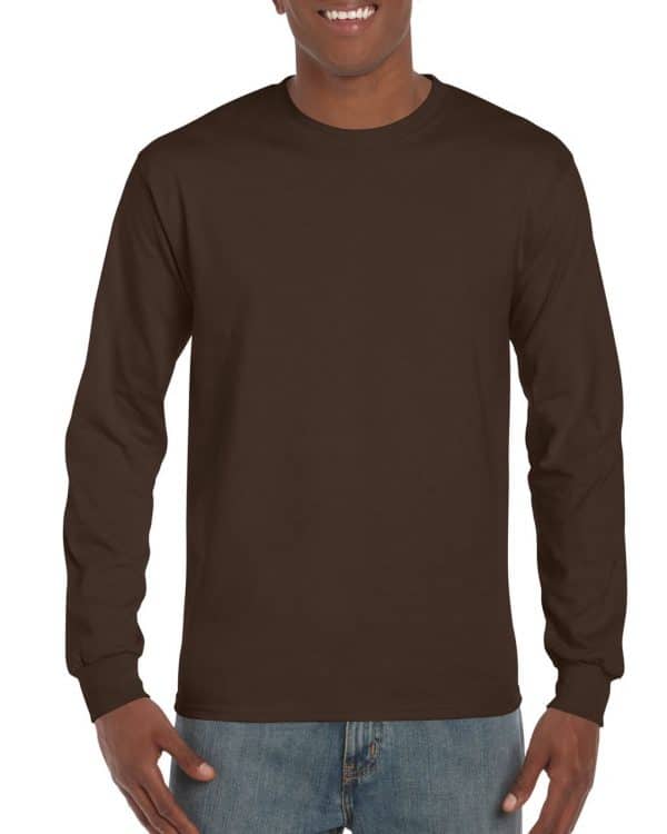 Dark Chocolate Gildan ULTRA COTTON™ ADULT LONG SLEEVE T-SHIRT Pólók/T-Shirt
