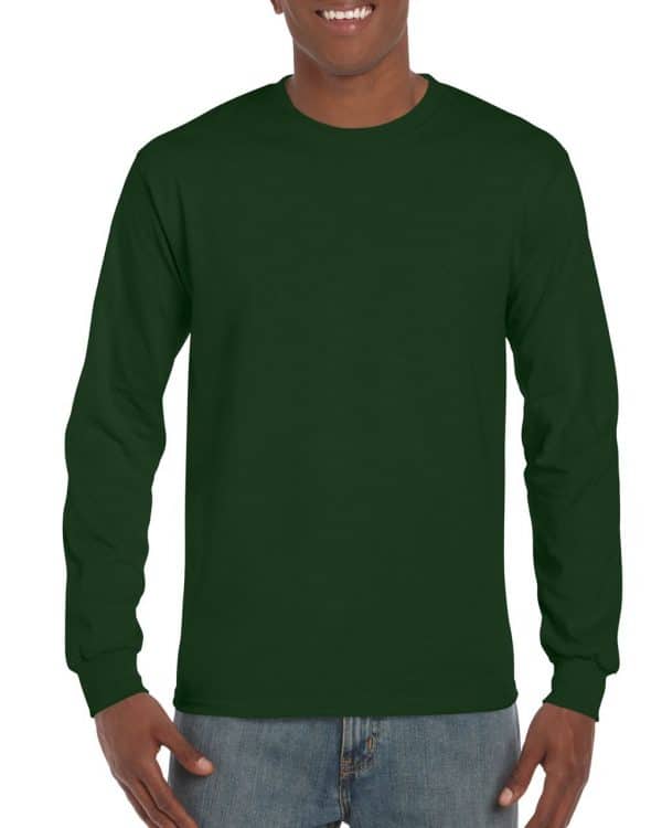 Forest Green Gildan ULTRA COTTON™ ADULT LONG SLEEVE T-SHIRT Pólók/T-Shirt